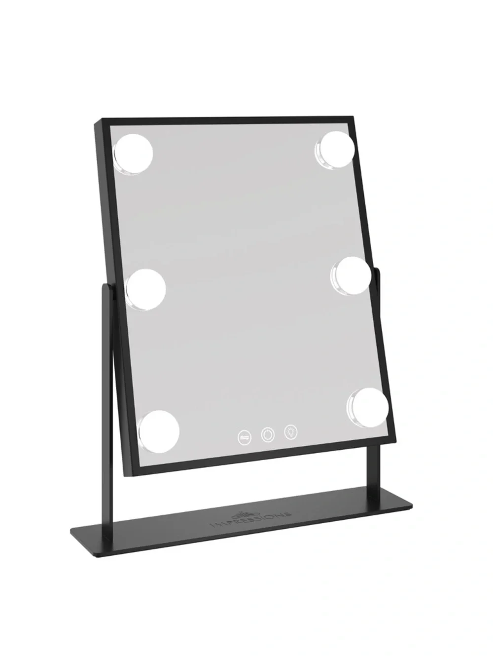 Impressions LED Makeup Mirror with Six Bulbs - Black